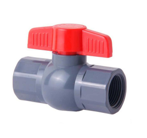 PVC Ball Valve Socket F x F Threaded uPVC Grey